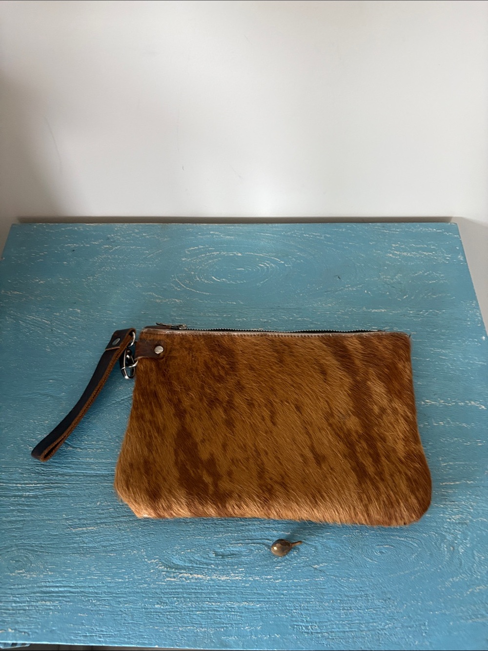 Raleigh Leather clutch with removable keychain